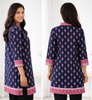 Printed Cotton Kurti – Navy Blue & Pink Ethnic Tunic