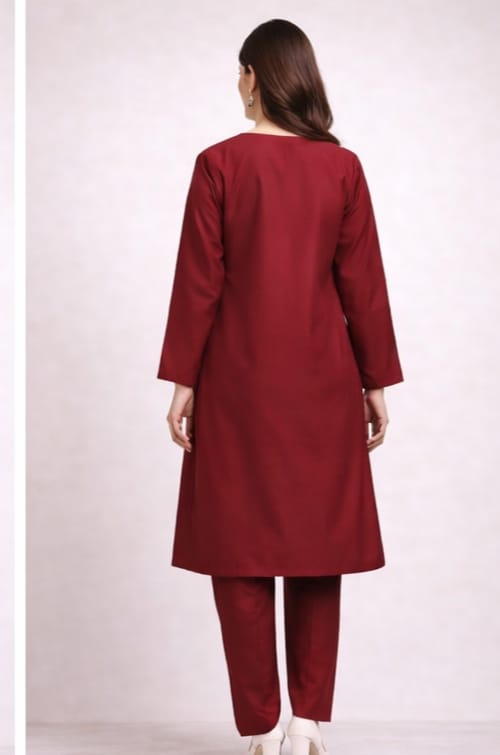 Heavy Embroidered Shirt with Dyed Trouser